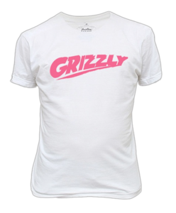 Image of WHITE/PINK GRIZZLY TEE