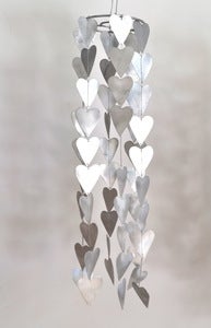 Image of Recycled aluminium love heart, butterfly & flower wind chimes