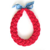 Image of Plait Necklace, hand-knitted - Red