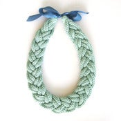 Image of Plait Necklace, hand-knitted - Sea Foam Green