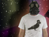 Image of Dirty Bird Gas Mask Tee- White/Grey