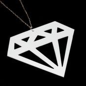 Image of    WHITE PLASTIC DIAMOND NECKLACE scene hxc DROP DEAD emo