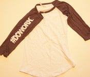 Image of #DOWORK. Baseball Tee (Charcoal Sleeve)