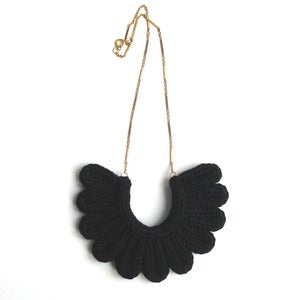 Image of Hawk Necklace, hand-knitted - Black