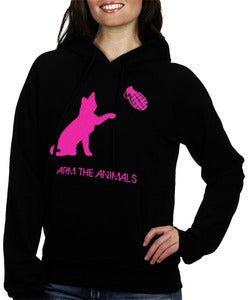Image of Girls ▷ Cat-Astrophe ▷ Hoodie ▷ Black & Hot Pink
