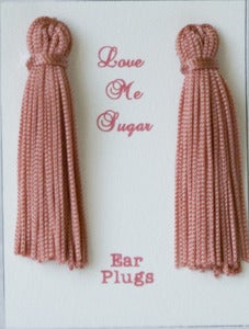 Image of Audrey Hepburn inspired long tassel earplugs - Dusky pink - Fuscia - Red - Baby Pink - Lilac