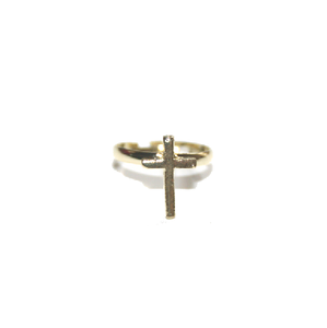 Image of Cute Gold Coloured Cross Ring