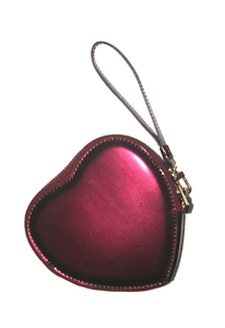 Image of Elegant Red Wine Love Heart Clutch Bag