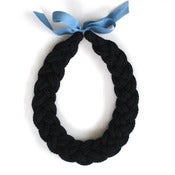 Image of Plait Necklace, hand-knitted - Black