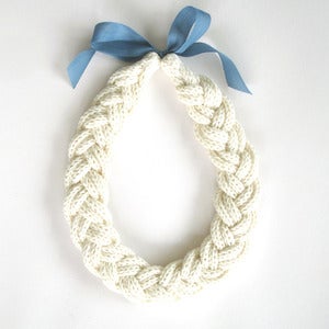 Image of Plait Necklace, hand-knitted - Off-White