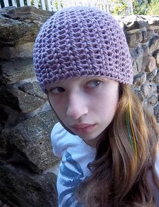 Image of Velveteen Mauve Merino and Cashmere Hand Crocheted Cap