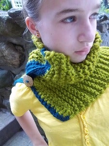 Image of Earth and Sea Cowl, hand knit and crocheted