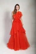 Image of Organza and Tulle Pleated Spiral Gown (multiple color options)