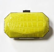 Image of Croc Box Clutch (Chartreuse)