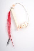 Image of Lady Coral Long single ear ring #1