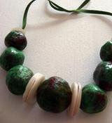 Image of Spring greens paper necklace