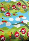 Image of Rainbow mushrooms cotton interlock (by half metre)