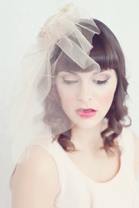 Image of Golden Bliss couture blusher veil 