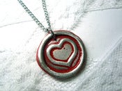 Image of Wax seal necklace painted heart by Ritzy Misfit
