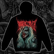 Image of GODLESS TRUTH evil dead face HOODIE front ART