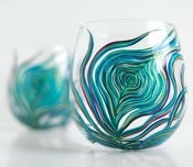 Peacock Stemless Glasses-Set of 2