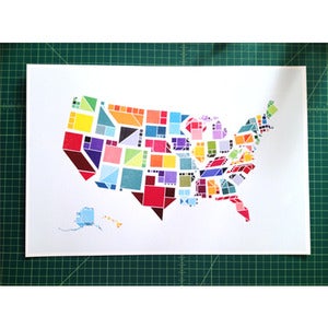 Image of Tangram States Print!