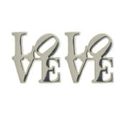 Image of love stud earrings (shiny silver)