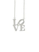 Image of love necklace (matte silver)