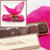 Image of Truffles in Furoshiki! 5 piece sampler of Portland's own Missionary Chocolates in Vintage Sari Wrap