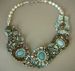 Image of Necklace, three aventurine cabs, seed beads