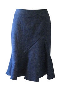 Image of Zigzag Tulip Skirt in Organic Hemp Denim