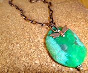 Image of Copper Agate Dragonfly Necklace 