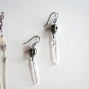 Image of skull and crystal earrings