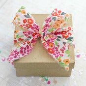 Image of Pink Flowers Fabric Ribbon