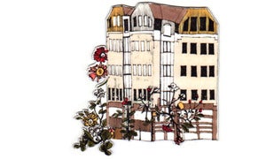 Image of House with flower garden magnet