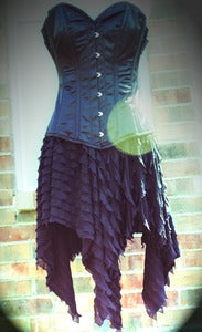 Image of VooDoo Dolly Skirt Black or Black/White Stripe