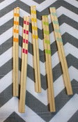 Image of Multi Colored Stripes Wooden Chopsticks