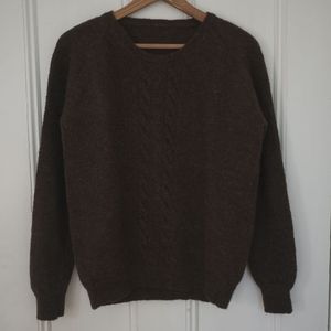 Icelandic Wool Fisherman Sweater - Chocolate