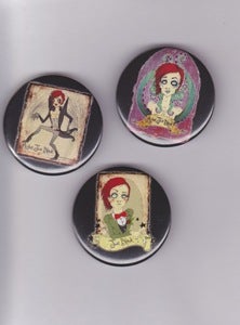 Image of Pack of 3 Badges! (3 Loki Demonseed Cartoon designs) - FREE P&P!!