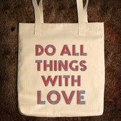 Image of Do All Things With Love - Bull Denim Tote Bag