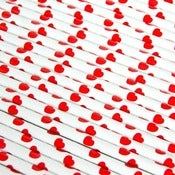 Image of Red Heart Paper Straws