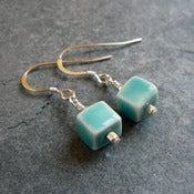 Image of Cube Earrings - Turquoise