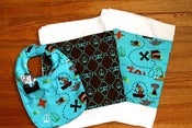 Image of Me Sew Messy 2 Burp Cloths and Bib Set