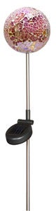 Image of Solar Stake Light Pink Crackleball