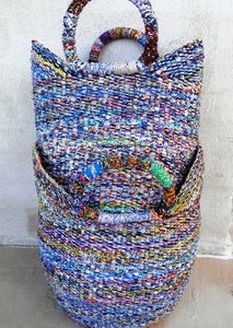 Image of Recycled Bolga Basket: Pair of Medium and Large