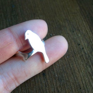 Image of Alighted Bird Ring - Handmade Silver Ring