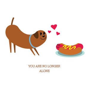 Image of Relationships: Dog meets Hot Dog Card