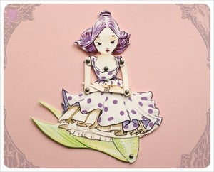 Image of Mermaid Paper Doll handmade by the Filigree