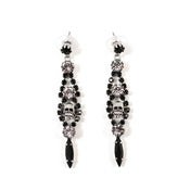 Image of Tribe Festival Crystal & Skull Earrings - Jet/Crystal