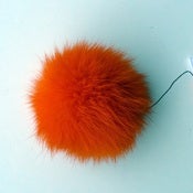 Image of Pompon af kanin - orange/neon